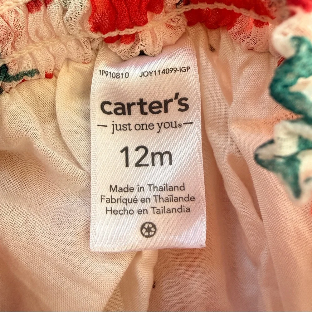 Carter’s Baby Girl Floral Dress | Size 12M | Lined | Spring Lightweight
